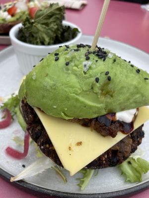 Avocado quinoa burger  at Samsara in Barcelona