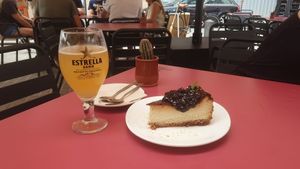 Cheescake con queso azul at Samsara in Barcelona