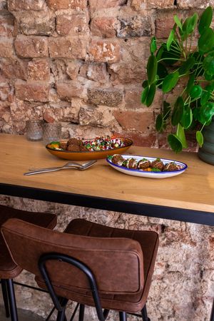 Falafel salad and balls at FLFL Nijmegen in Nijmegen