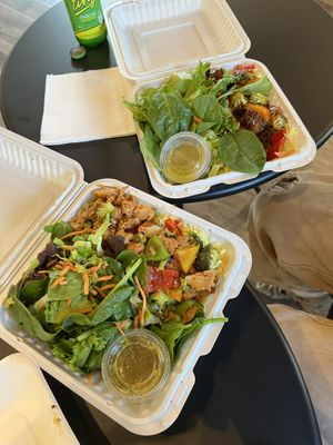 Lemongrass chik’n stir fry and sweet & sour “unpork  at Janelle's Vegan Kitchen in Amherst