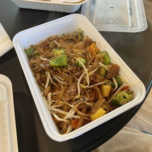 Ginger noodle stir fry  at Janelle's Vegan Kitchen in Amherst
