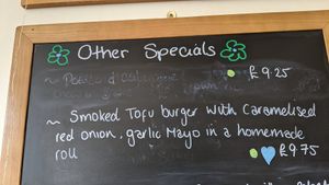 Vegan special July 2021 at Toucan Cafe in Minehead