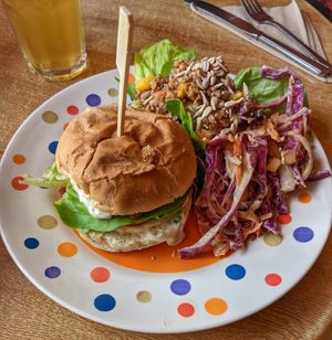 Smoked Tofu Burger (7/10) at Toucan Cafe in Minehead
