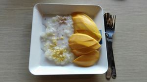 mango with sticky rice at BKK - Veg Stall Food Court - T21 in Bangkok