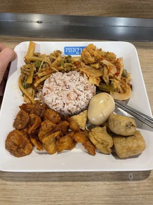Gave me an egg by accident but the rest is vegan.   at BKK - Veg Stall Food Court - T21 in Bangkok