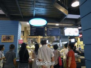 you can see part of the menu, there is another board with a few more items but it's not on this picture at BKK - Veg Stall Food Court - T21 in Bangkok