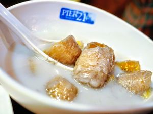 Grilled bananas in coconut milk. at BKK - Veg Stall Food Court - T21 in Bangkok