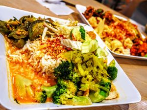 Vegan plate at BKK - Veg Stall Food Court - T21 in Bangkok