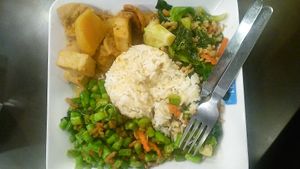 Rice and 3 dishes at BKK - Veg Stall Food Court - T21 in Bangkok