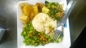 Rice and 3 dishes, 40baht at BKK - Veg Stall Food Court - T21 in Bangkok