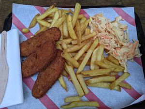 Tenders and fries meal at Hank's Dirty Norwich in Norwich
