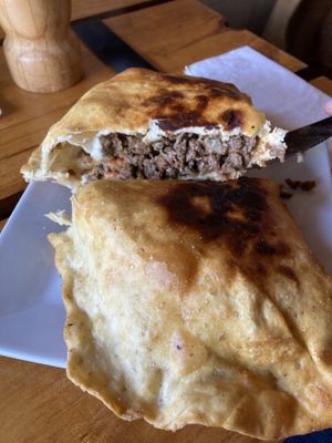 vegan empanada with soy meat  at Patagonia Natural in Panguipulli
