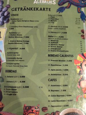 Getränke at Alebrijes in Wiesbaden