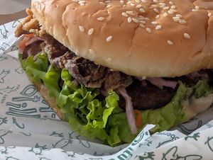 The patty wasn't good at Cero Pollito - Javeriana in Bogota