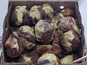 Noggets and fries at Cero Pollito - Javeriana in Bogota