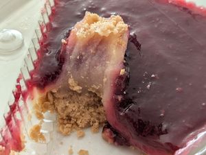 Stretchy cheesecake at Cero Pollito - Javeriana in Bogota