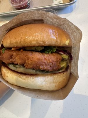 Deluxe crispy chicken sandwich with a tasty slaw  at Hart House in Monrovia
