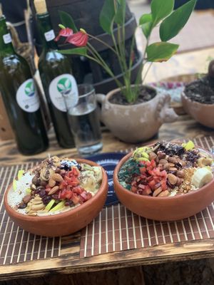 Chocolate and Cacahuete Bowls  at La Luna Desayuna in San Cristobal De Las Casas