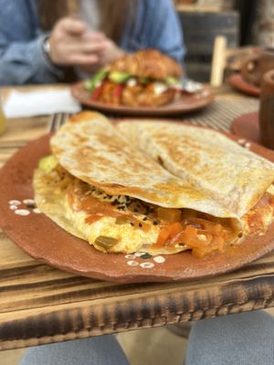 Quesadilla for breakfast!  at La Luna Desayuna in San Cristobal De Las Casas
