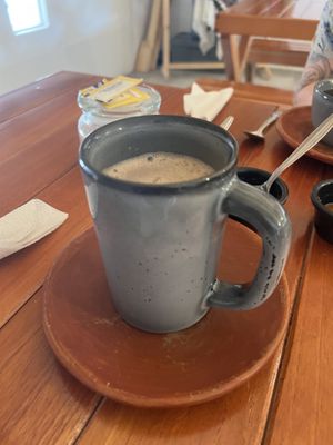 Vegan hot choc   at La Luna Desayuna in San Cristobal De Las Casas