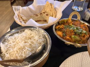 Veg Jalfrezi, Roti and Rice  at Maharaja Taste Of India in Kennewick