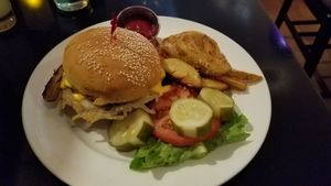 impossible burger & truffle fries at Candle Cafe West in New York City
