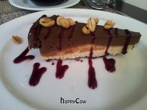 Creamy and delicious chocolate, peanut butter mousse pie at Candle Cafe West in New York City