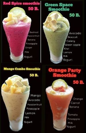 Smoothies at Cha-Malay Cafe bistro @ Garage in Chiang Mai