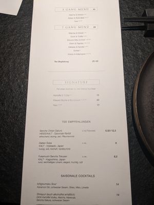 The menu of Oukan Dining. at Oukan Dining in Berlin