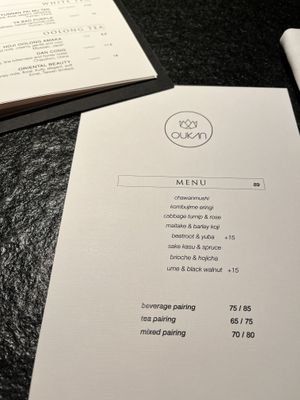 Menu  at Oukan Dining in Berlin