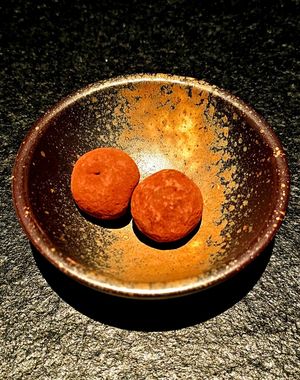 Additional final menu item, chocolate at Oukan Dining in Berlin