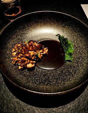 Maitake and barley koji at Oukan Dining in Berlin