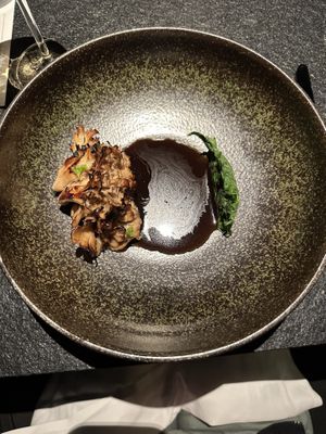 Maitake & barley koji (my favorite )  at Oukan Dining in Berlin