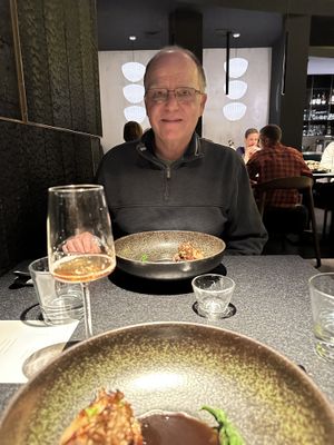 One wine, one sake (sake was very good, mild and sweet)  at Oukan Dining in Berlin