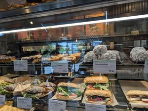 Labelled vegan options. at Espresso House - Frederiksborggade in Copenhagen