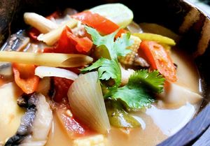 Tom yum soup at Given Ubud in Ubud