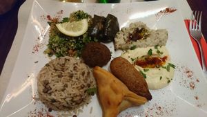 Vegan platter!  at La Caravane Passe in Geneva