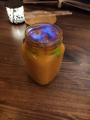 Cocktail on fire! at Hanoi Vegan & Heinenhof in Cologne