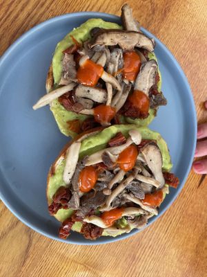 Vegan bagel  at FOUR Specialty Coffee & Bistro in Valencia