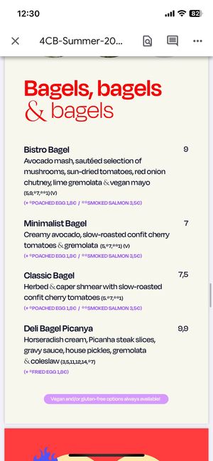 Menu  at FOUR Specialty Coffee & Bistro in Valencia