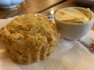 VG cheese scone & spread   at The Green in Washington
