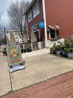 Go down the little alleyway to find it!!  at Bagel Uprising in Alexandria