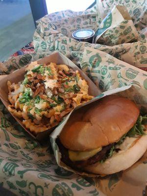 Loaded fries and truffle mayo burger at Bastard Burgers in Helsinki