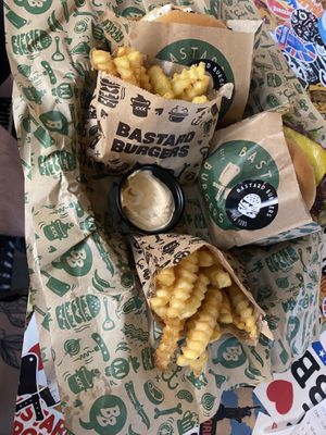 Vegan New York and Lulea burgers   at Bastard Burgers in Helsinki