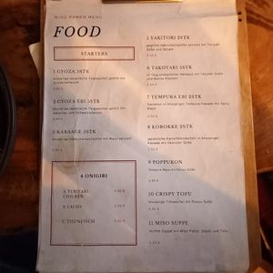 Menu at Miso Ramen in Halle