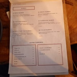 Menu at Miso Ramen in Halle