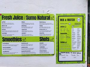 Menu at Sumus in Lagos