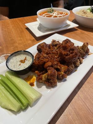 Nashville hot cauliflower wings   at Veg Head in Lansing