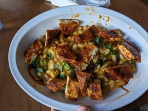 Mac and cheese with added Nashville tofu at Veg Head in Lansing