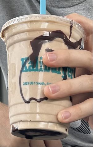 chocolate milkshake   at Kaliburger in St Augustine